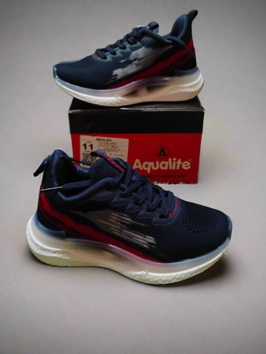 Aqualite Snikkers Arch 201 Men's Sneakers | Navy & Black | Buy Online India