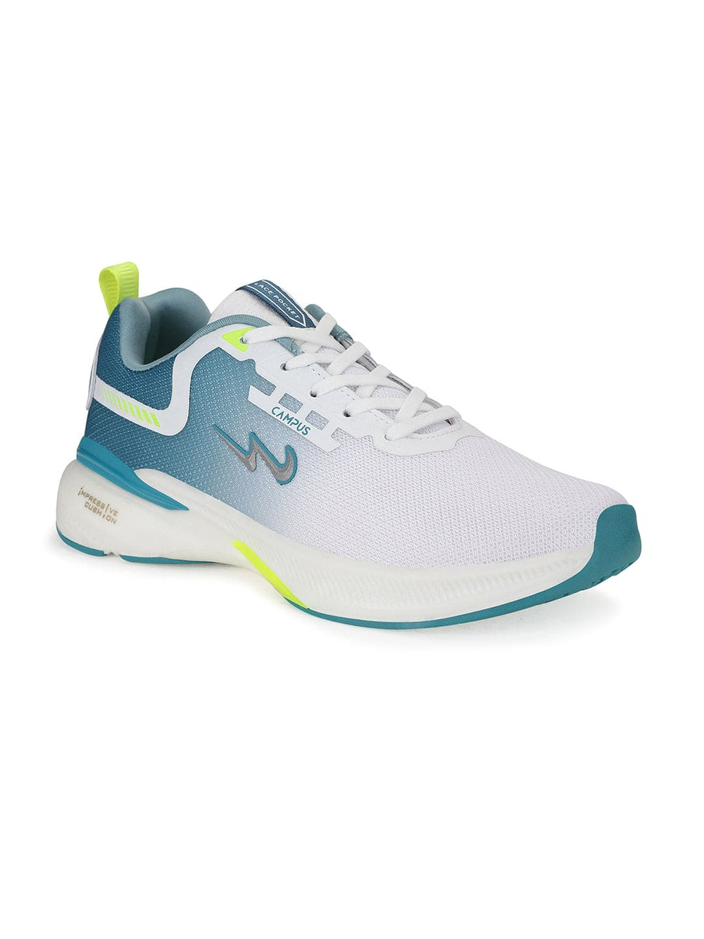 Campus Chance Men's Sports Shoes | White & Mint | Buy Online India