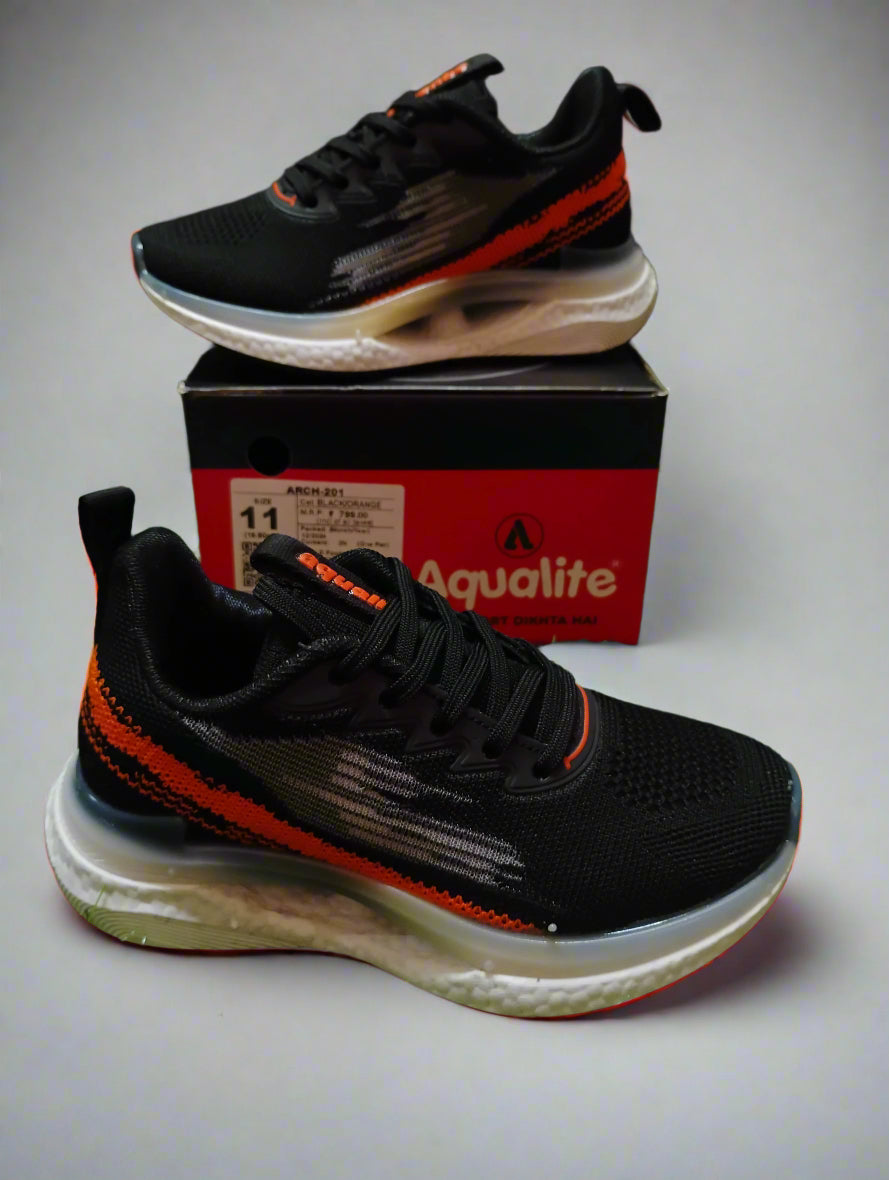Aqualite Snikkers Arch 201 Men's Sneakers | Navy & Black | Buy Online India